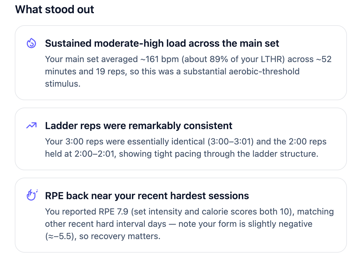 Lasso personal activity insights and recommendations